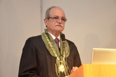 O presidente do CBC ( 2014/2015), no momento do seu discurso em que fez uma retrospectiva da sua gestão