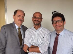 O presidente do CBC com Francisco Arsego e o ACBC Jorge Cury, do CFM.